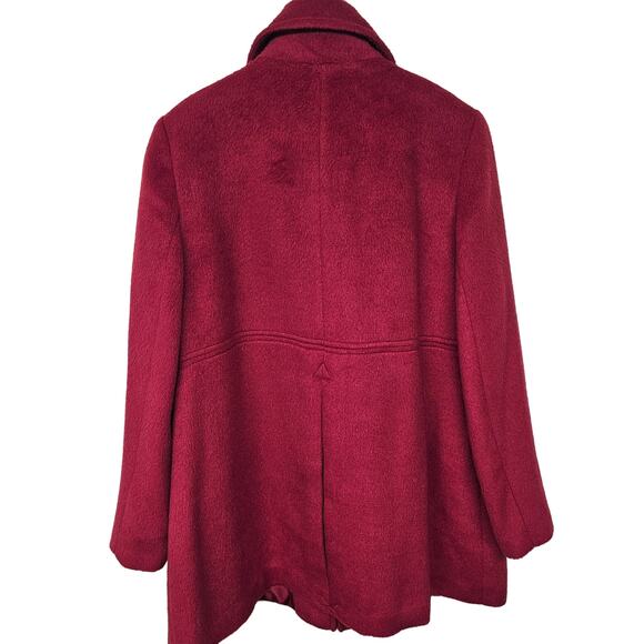 Apple Seeds Long Sleeve Button Down Coat Jacket Women Large Red Outerwear Office - Picture 2 of 9
